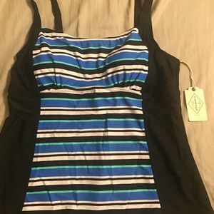 NWT St. John’s Bay Multicolored Tankini Top 18W